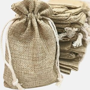 50 Small Burlap Bags with Drawstring, 4x6 Inch Rustic Gift or Party Favor Bags